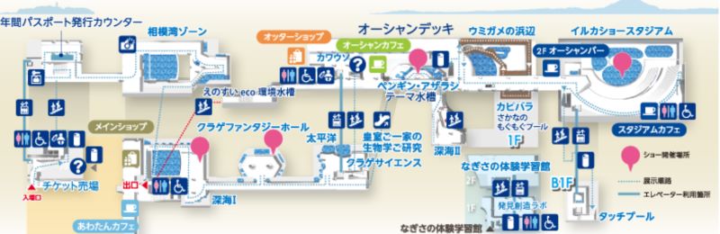新江ノ島水族館　マップ